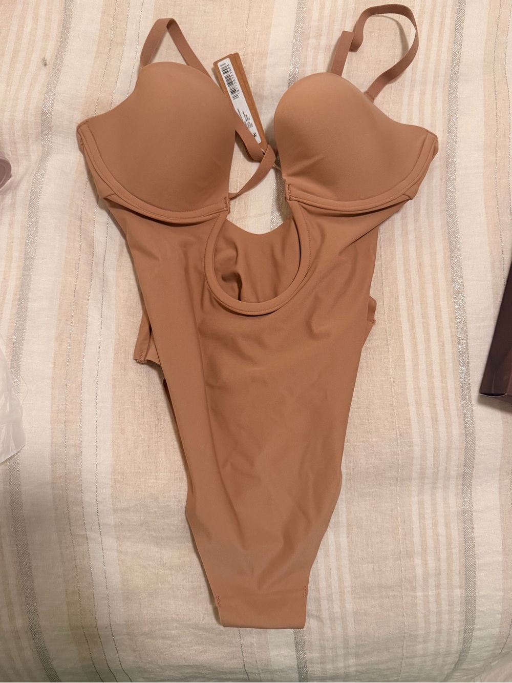 SKIMS Deep Plunge Shapewear Bodysuit in Sienna